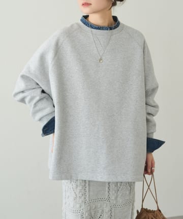 PUAL CE CIN(ピュアルセシン) 裏起毛ポンチョスウェットプルオーバー