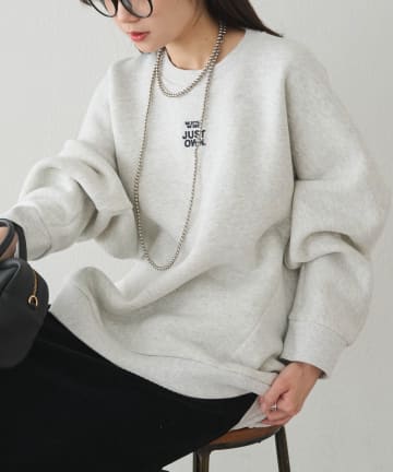 PUAL CE CIN(ピュアルセシン) 裏ボアロゴ刺繍スウェット