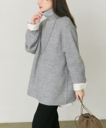 PUAL CE CIN(ピュアルセシン) ネップハイネックニットプルオーバー