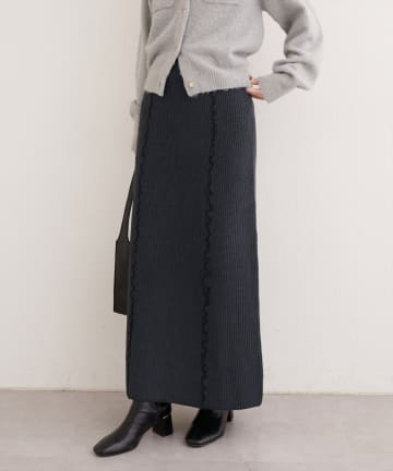 natural couture(ナチュラルクチュール) メロー使いニットスカート