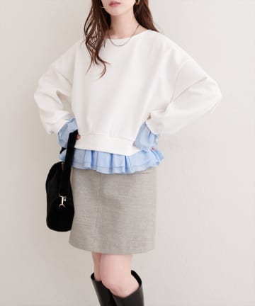 natural couture(ナチュラルクチュール) フリルレイヤードプルオーバー