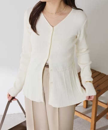 COLLAGE GALLARDAGALANTE(コラージュ ガリャルダガランテ) 【スタイルアップ】リブペプラムカーディガン
