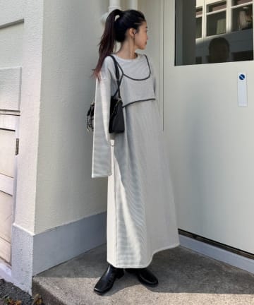 CIAOPANIC TYPY(チャオパニックティピー) 【ビスチェ付き】フリースボーダーアソートワンピース