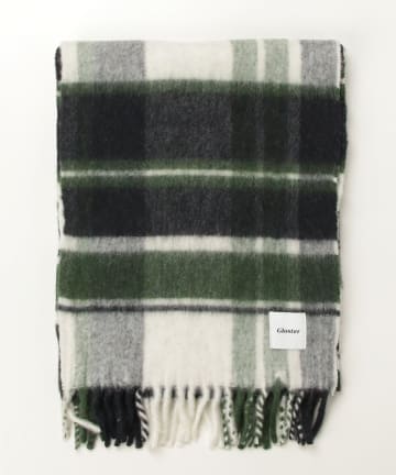 FREDY & GLOSTER(フレディ アンド グロスター) ウール混ブークレ 大判チェックマフラー