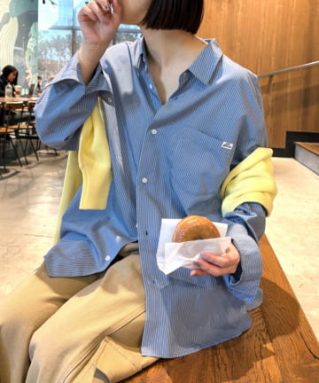 CIAOPANIC TYPY(チャオパニックティピー) ≪26SS展示会アイテム≫ユニセックス/シルクタッチ立体ストライプシャツ