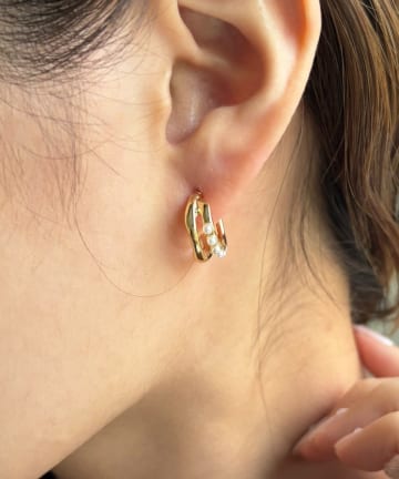 Lattice(ラティス) パールフープピアス