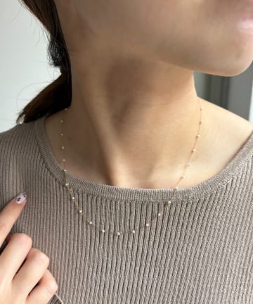 Lattice(ラティス) ＜ステンレス＞華奢パールネックレス
