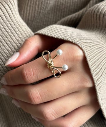 Lattice(ラティス) パールリボンリング