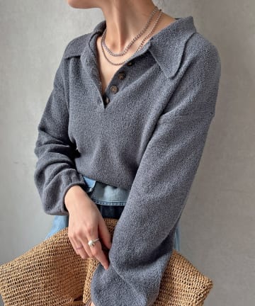 DOUDOU(ドゥドゥ) 【WEB限定】ブークレーポロニット