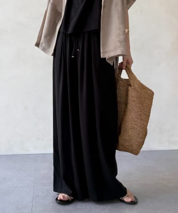 DOUDOU(ドゥドゥ) 【セットアップ可能】リヨセルツイルイージーパンツ