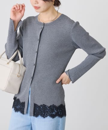 RIVE DROITE(リヴドロワ) 予約【鮮度抜群】レーストリムカーディガン