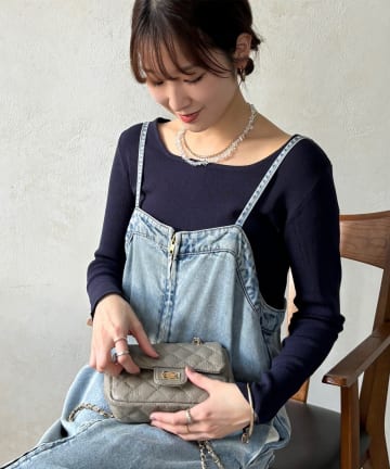 DOUDOU(ドゥドゥ) 【REI企画カラーあり】スクエアニットロングスリーブプルオーバー