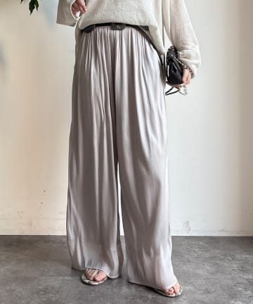DOUDOU(ドゥドゥ) 【WEB限定】ギャザーワイドパンツ