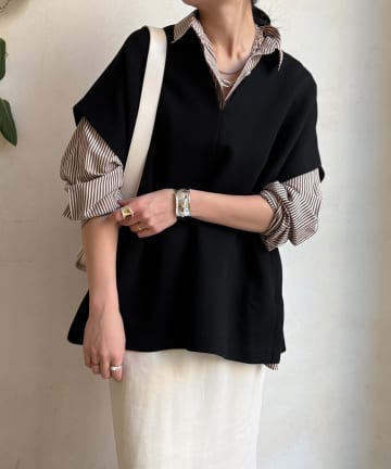 DOUDOU(ドゥドゥ) 【WEB限定】オーバーシルエットダンボールベスト