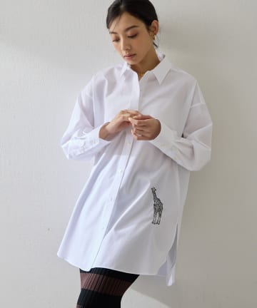 Whim Gazette(ウィム ガゼット) ＜一部カラー期間限定販売＞アニマル刺繍シャツ