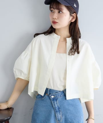 DISCOAT(ディスコート) 【SS先行予約/WEB限定】袖ボリュームハーフスリーブショートシャツ