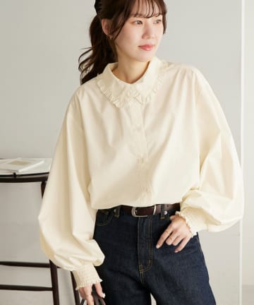 DISCOAT(ディスコート) 【SS先行予約/WEB限定】フリルカラーブラウス