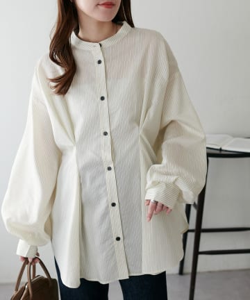 DISCOAT(ディスコート) 【SS先行予約/新色追加！/WEB限定】タックデザインオーバーシャツ