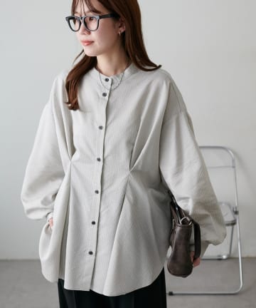 DISCOAT(ディスコート) 【SS先行予約/新色追加！/WEB限定】タックデザインオーバーシャツ
