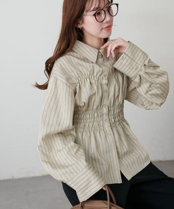 DISCOAT(ディスコート) 【SS先行予約/WEB限定】ビスチェシャーリングデザインシャツ