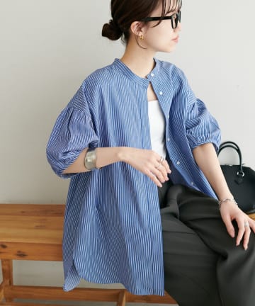 DISCOAT(ディスコート) 【SS先行予約/WEB限定】袖ボリュームハーフスリーブシャツ