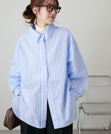 DISCOAT(ディスコート) 【SS先行予約/WEB限定】パール釦2WAYスリーブオーバーシャツ