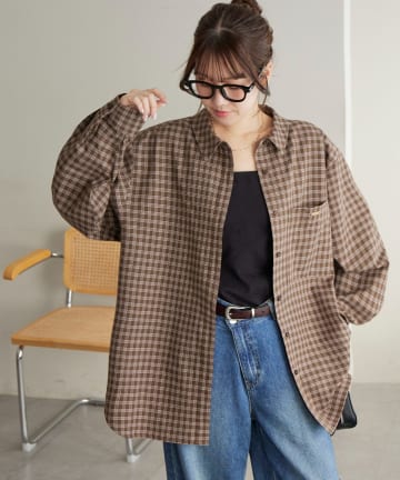 DISCOAT(ディスコート) 【WEB限定】プレート付オーバーシャツ