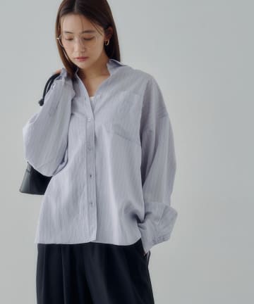 DISCOAT(ディスコート) 【Noka】ピンストライプシャツ《WEB限定カラーあり》