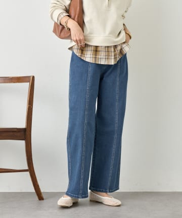 Jena　espace merveilleux(ジェナ　エスパスメルヴェイユ) ステッチストレートデニムパンツ