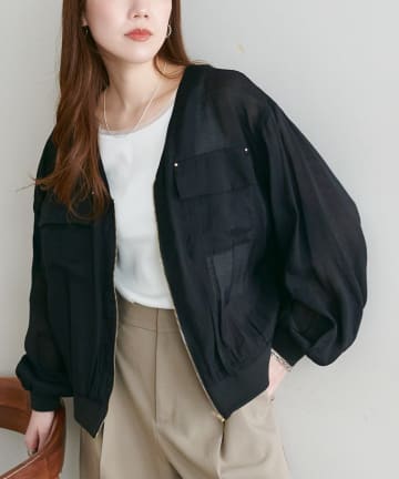 DISCOAT(ディスコート) 【Noka】シアースタッズ使いブルゾン