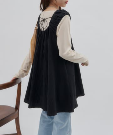 DISCOAT(ディスコート) 【umm.】肩ギャザーリボンチュニック