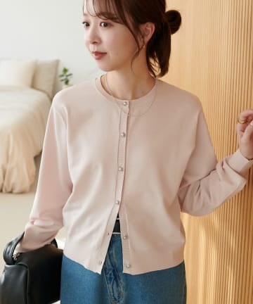 DISCOAT(ディスコート) 【SS先行予約】UVサラモチメタル釦クルーカーディガン