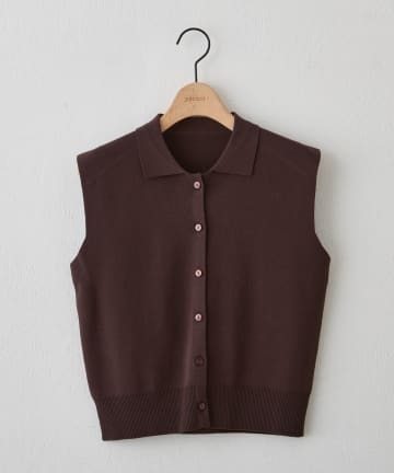 DISCOAT(ディスコート) 【UVカット】サラモチ衿付き前開きノースリーブ