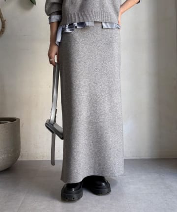 DOUDOU(ドゥドゥ) 【セットアップ対応/WEB限定】ニットタイトスカート