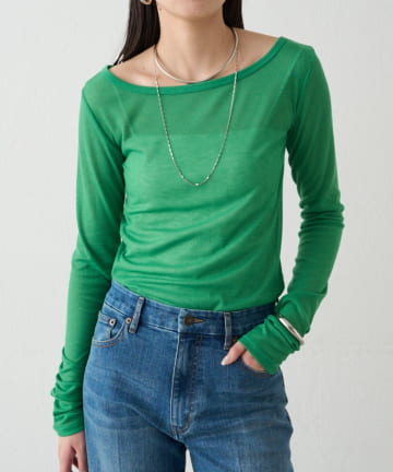 LOUNGEDRESS(ラウンジドレス) ラウンドシアーカットソー