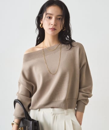 LOUNGEDRESS(ラウンジドレス) ジョーゼットオフショルニット