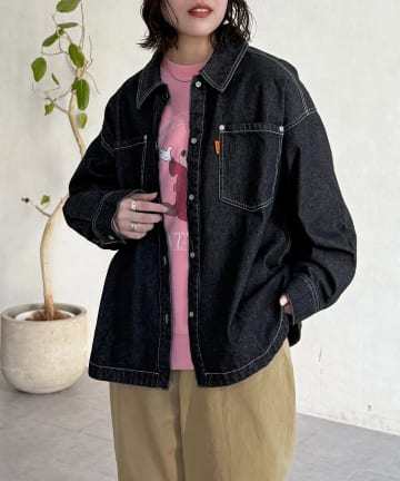 CPCM(シーピーシーエム) カラーデニムビッグシャツ