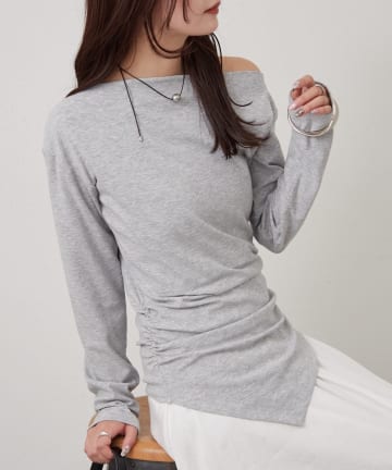 mystic(ミスティック) オフショルヘム カットソー