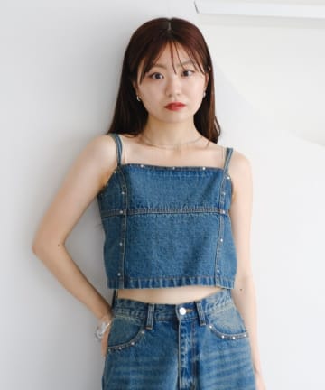 OUTLET(アウトレット) 【Kastane】スタッズデニムビスチェ