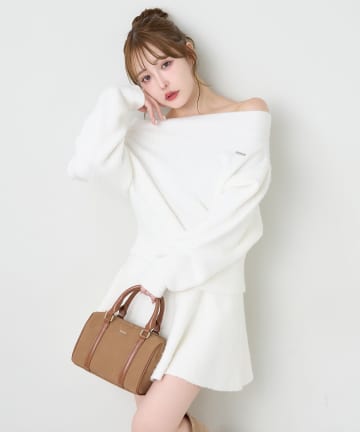 one after another NICE CLAUP(ワンアフターアナザー ナイスクラップ) オフショルニットセットアップ