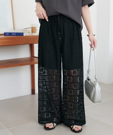 COLONY 2139(コロニー トゥーワンスリーナイン) 【WEB限定】パッチワークレースイージーパンツ