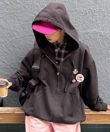 CIAOPANIC TYPY(チャオパニックティピー) 【UNISEX】アソート素材フードジャケット/デニムジャケット/アクティブジャケット