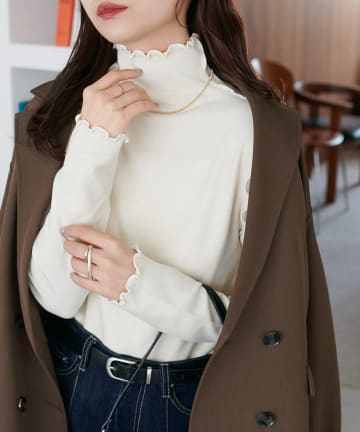 DISCOAT(ディスコート) 【SS先行予約/インナー使いにも◎/WEB限定】起毛ボトルネックプルオーバー