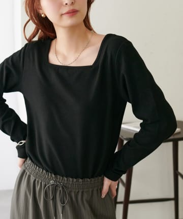 DISCOAT(ディスコート) 【WEB限定】起毛前後2WAYネックプルオーバー