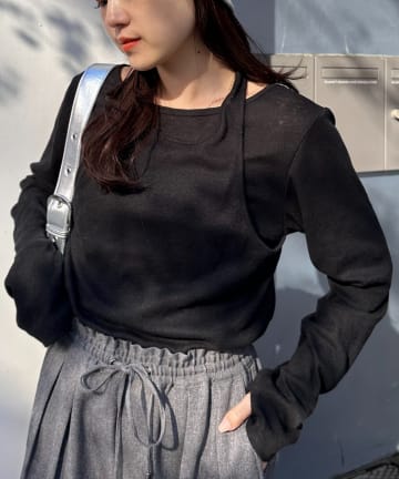 OUTLET(アウトレット) 【CIAOPANIC TYPY】韓国っぽホルターネックシアーTEE