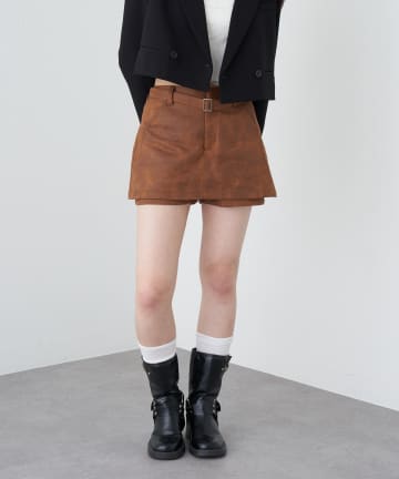 OUTLET(アウトレット) 【RAY CASSIN】ベルト付スエードマイクロミニスカパン