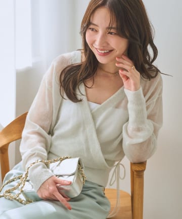 OUTLET(アウトレット) 【La boutique BonBon】ラメモヘアカシュクール前後２WAYニット