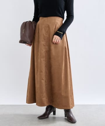 OUTLET(アウトレット) 【RIVE DROITE】ブラッシュドクロスサイドタックスカート