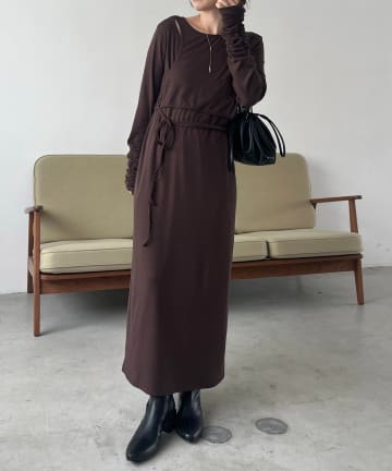 OUTLET(アウトレット) 【CAPRICIEUX LE'MAGE】レイヤードアシメワンピース