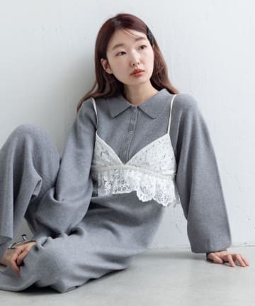 OUTLET(アウトレット) 【Kastane】ニットオールインワン